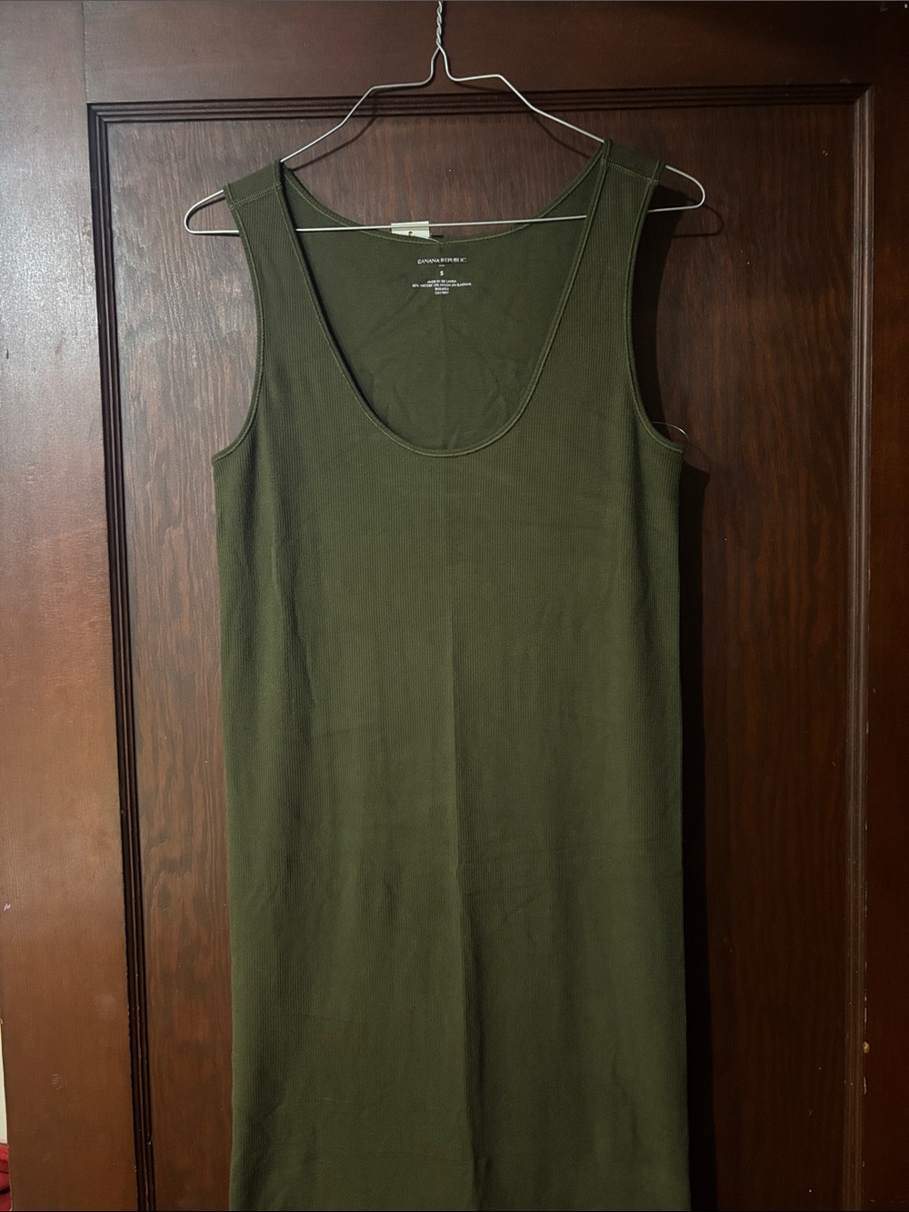 Banana Republic Olive Ribbed Scoop Tank Dress